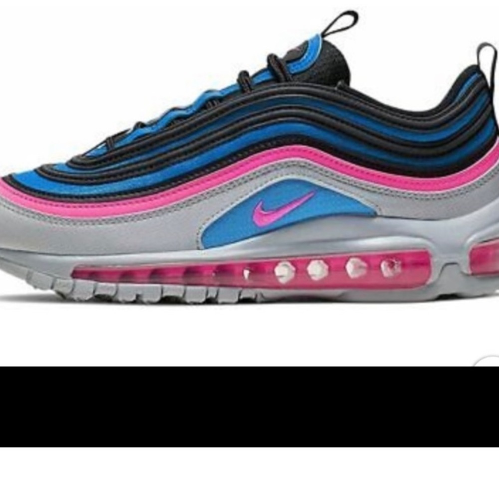 Nike Air Max 97 Platinum Pink Black Blue Tennis Shoes Sneakers
